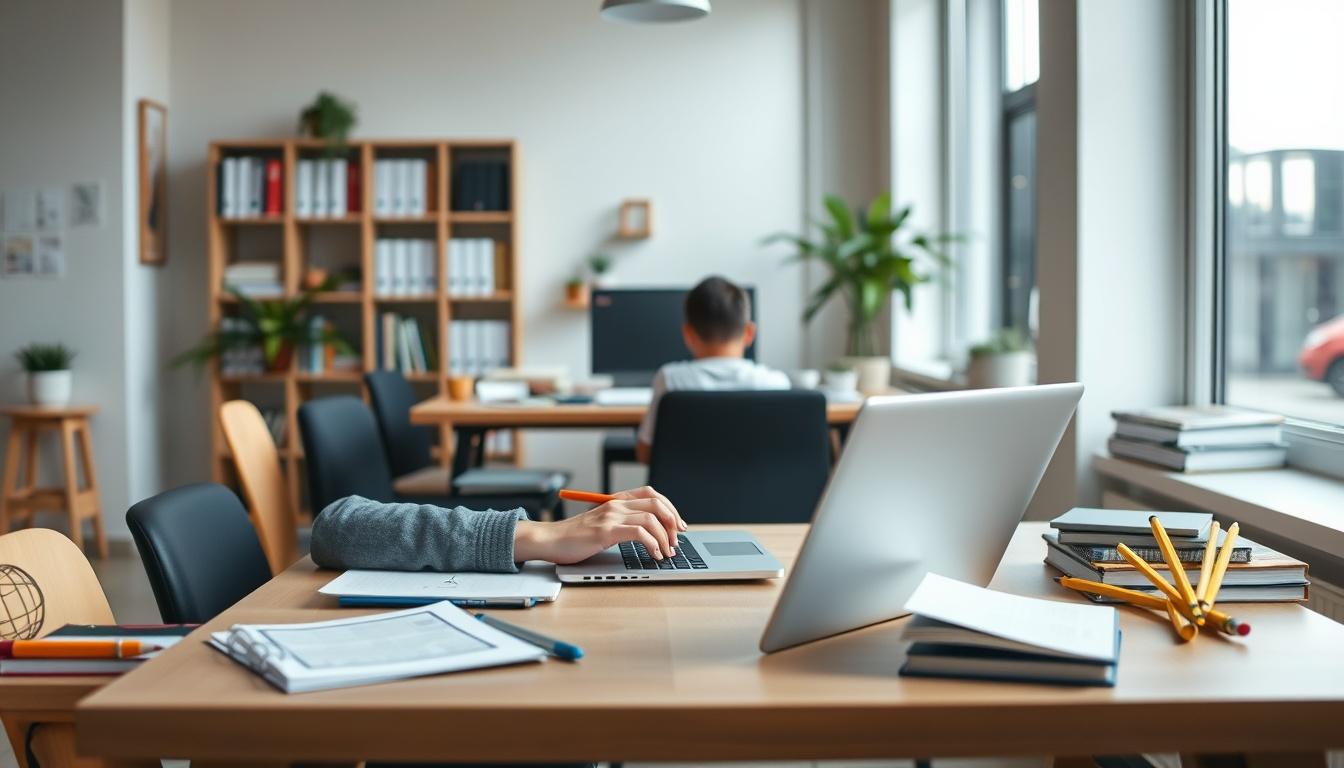Student using online courses for flexible education